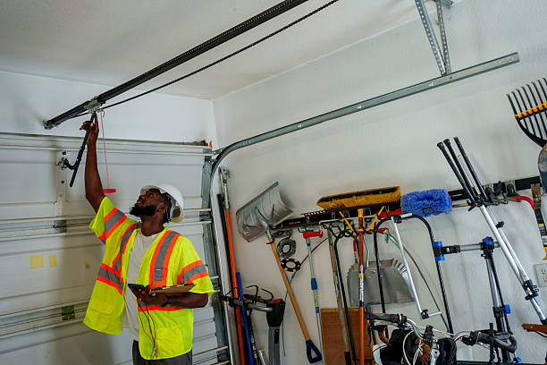 Professional Garage Door Panel Replacement technician working in Mendocino County County, CA